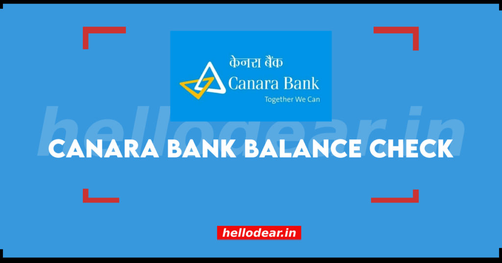 check bank balance of canara bank